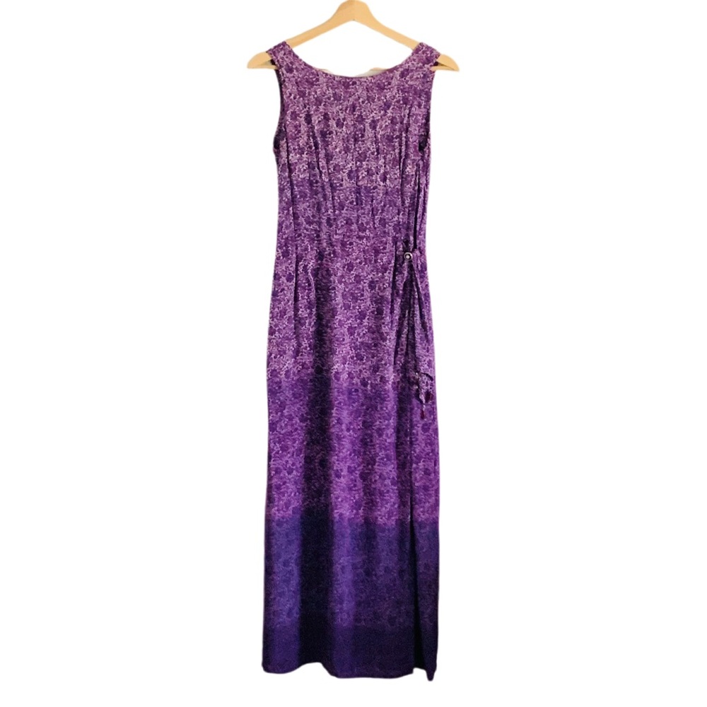 Joseph Ribkoff Vintage Dress Sleeveless Purple Long Length Cross Over Front Sz 8